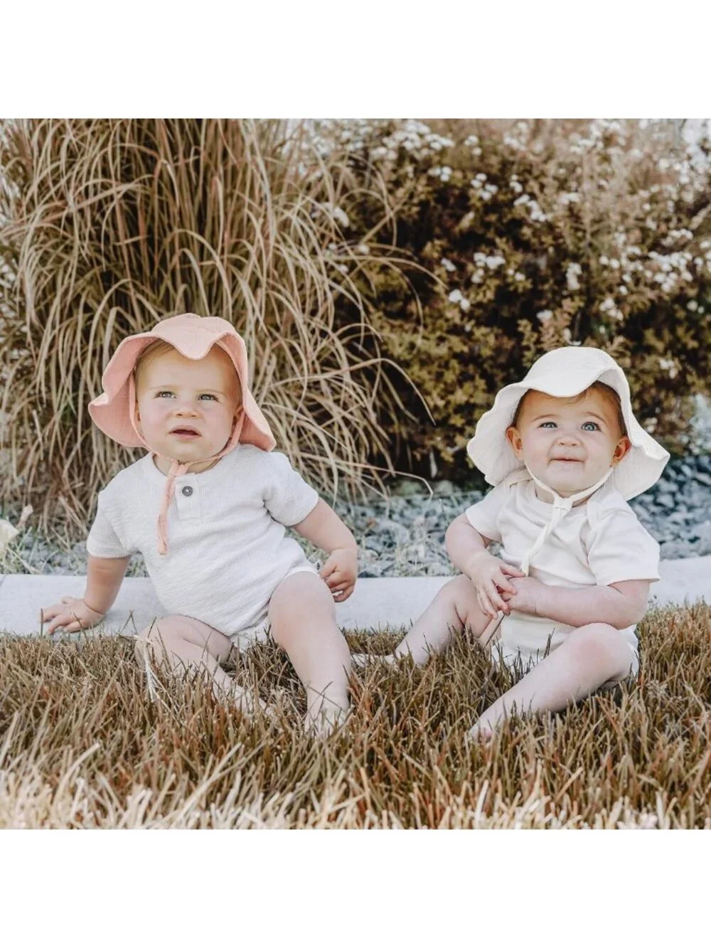 2 Pack Baby Sun Hat UPF 50+ | Muslin Bucket Hats for Summer Beach Fun